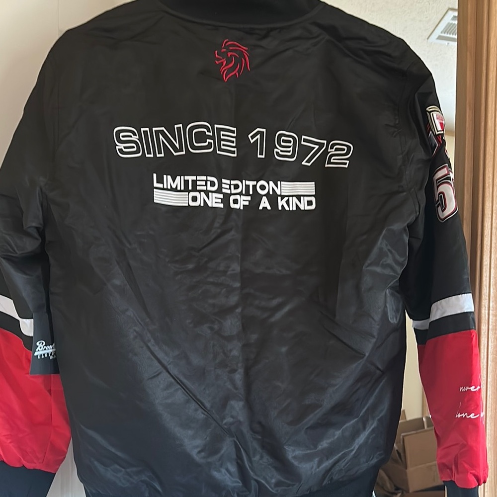 Brooklyn Cloth Varsity Bomber Black Red Jacket - Picture 4 of 4